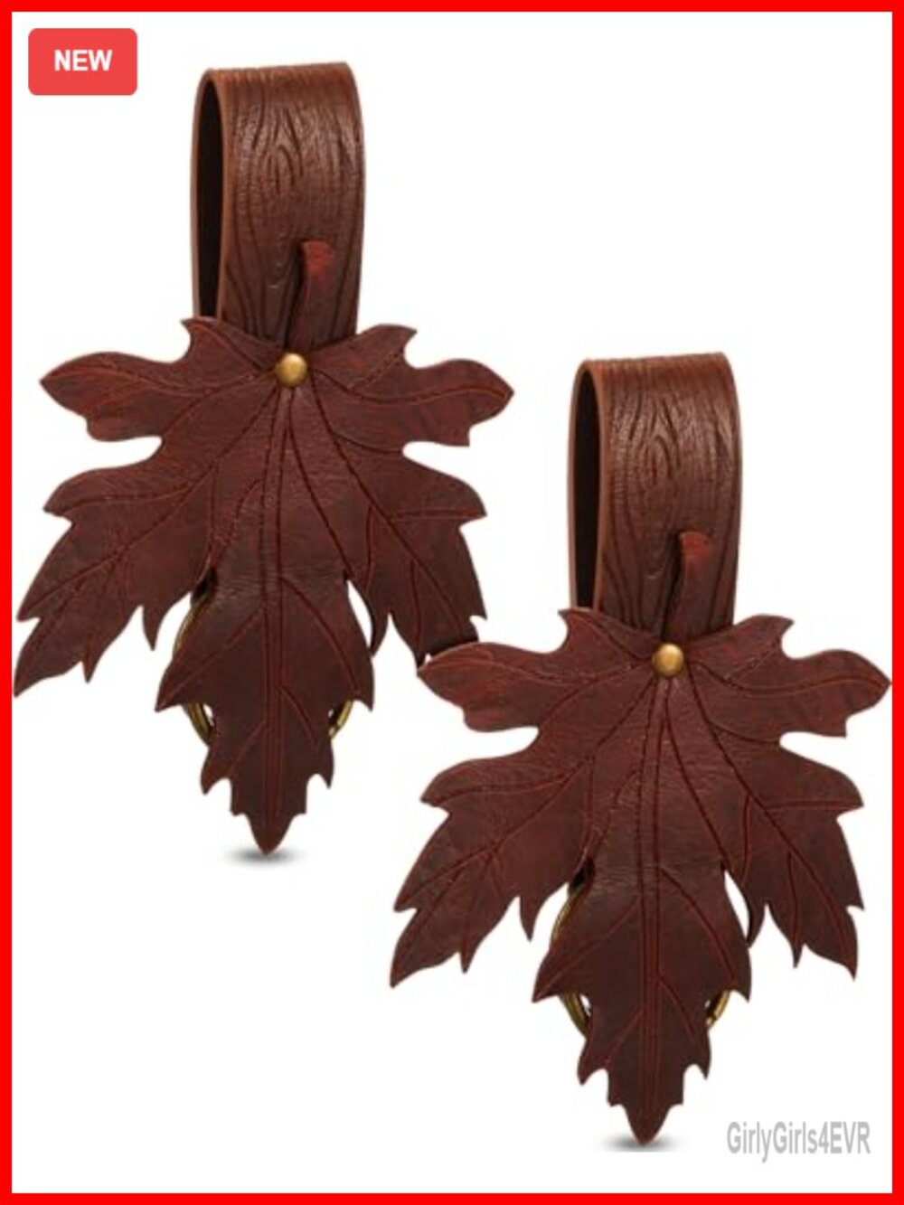 Leather Renaissance Skirt Hikes Belt Accessory Maple Leaf 2 Pcs